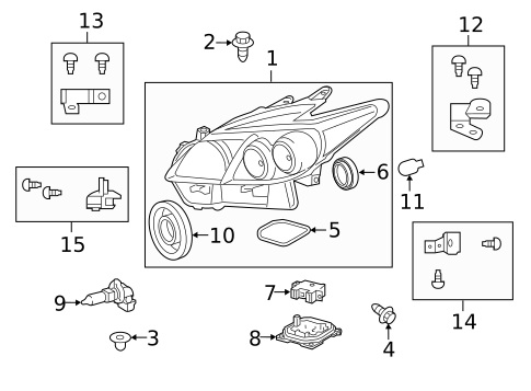 Headlamp Components for 2015 Toyota Prius #1