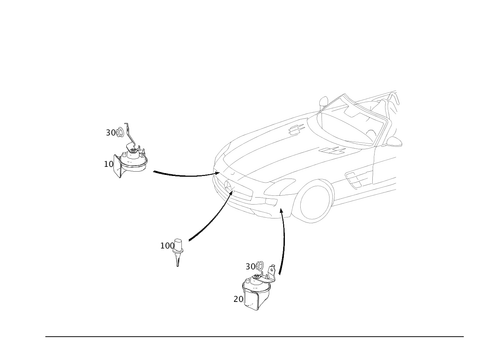 Horn and Outboard Temperature Indicator for 2011 Mercedes-Benz SLS AMG #0