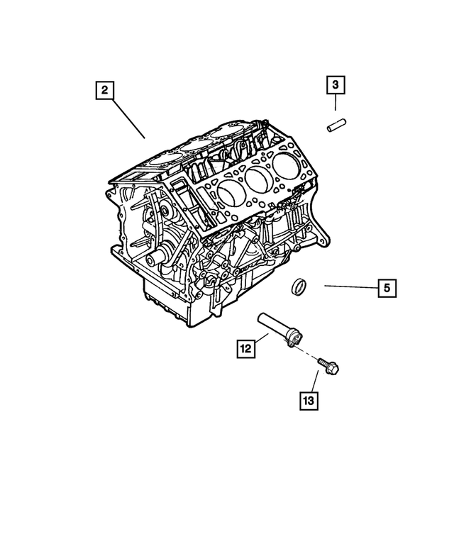 RL018727AC - Engine 2.7L Six Cylinder: Short Block for Mopar Image