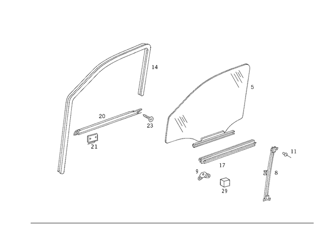 1637220714 - Front Doors: Holder for Mercedes-Benz: ML320, ML430, ML55 AMG Image image
