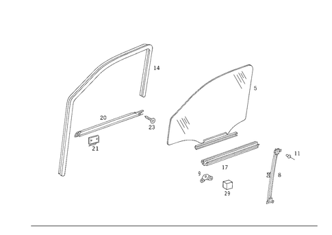 Front Door Windows for 2003 Mercedes-Benz ML320 #0