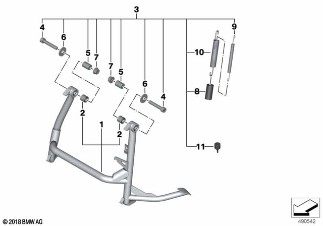 77258524477 - : Set Of Mounting Parts, Tilting Stand for BMW-Motorrad Image