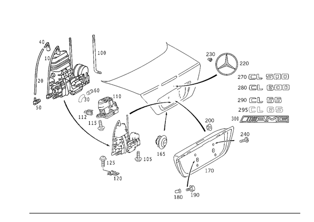 2207500784 - Trunk Lid: Closure for Mercedes-Benz: CL500, CL55 AMG, S430, S55 AMG Image image