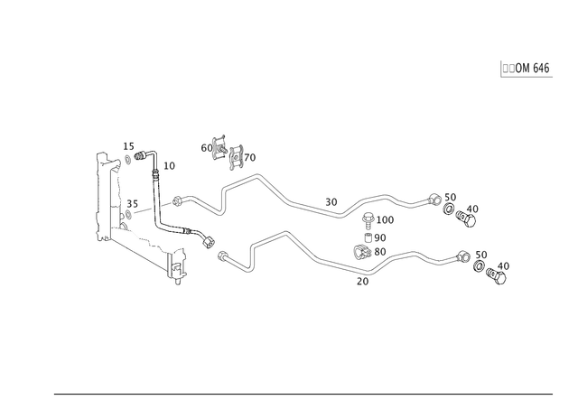 2032705596 - Radiator: Oil Line for Mercedes-Benz: C230, C280, C350 Image image