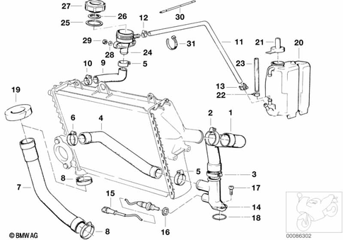 Coolant Lines for 1990 BMW-Motorrad K 75 C #0