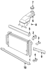 22591502 - Cooling System: Radiator Mount Bracket for Buick: Skylark | Chevrolet: Beretta, Corsica | Oldsmobile: Achieva | Pontiac: Grand Am Image