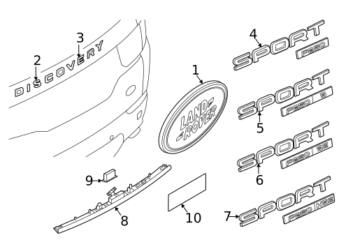 Exterior Trim - Lift Gate for 2022 Land Rover Discovery Sport #0