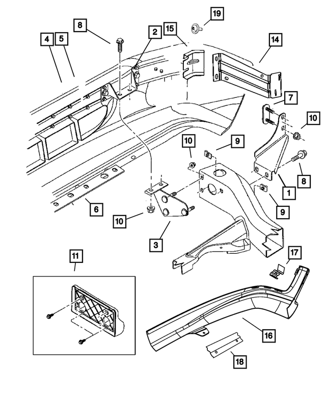 55076529 - Frames and Bumpers: Front Bumper Bracket, Left for Mopar Image