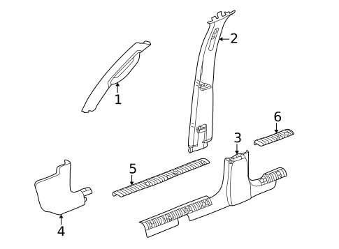 Interior Trim - Pillars for 2005 Jeep Liberty #0