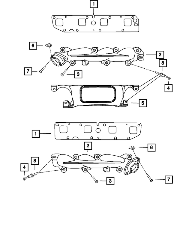 « 68045560AB –  : Echappement Collecteur, Côté Droit pour Mopar Image »
