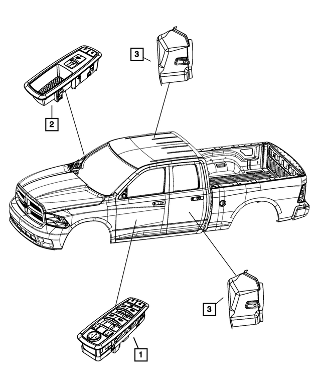 68021708AD - Electrical: Window And Door Lock Switch for Mopar Image