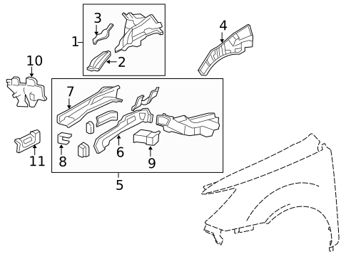 Structural Components & Rails for 2011 Acura MDX #0