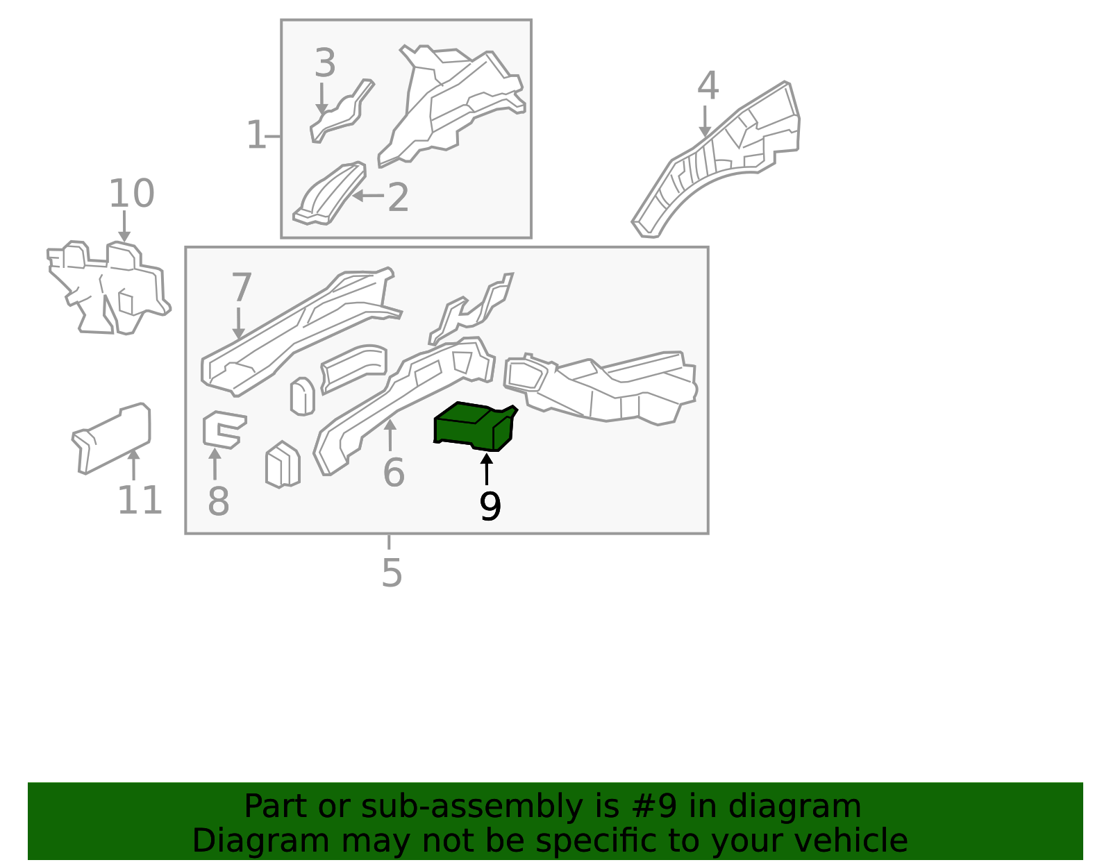 2007-2013 Acura MDX Fender Rail Reinforcement 04609-STX-A00ZZ