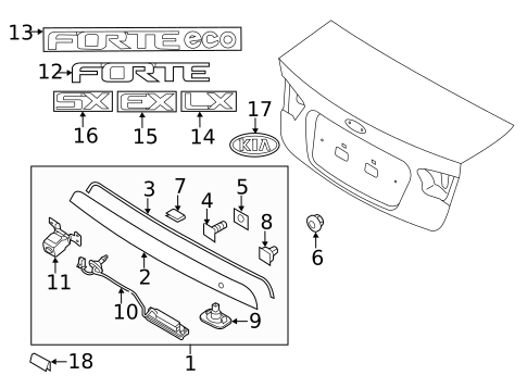 Exterior Trim - Trunk for 2013 Kia Forte #0