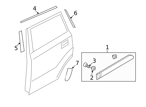 Exterior Trim - Rear Door for 2013 Kia Soul #0