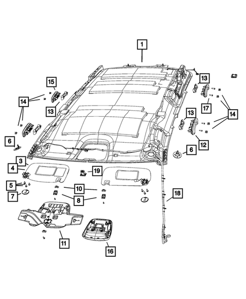 Headliners-Visors-Assist Straps for 2015 Jeep Grand Cherokee #0
