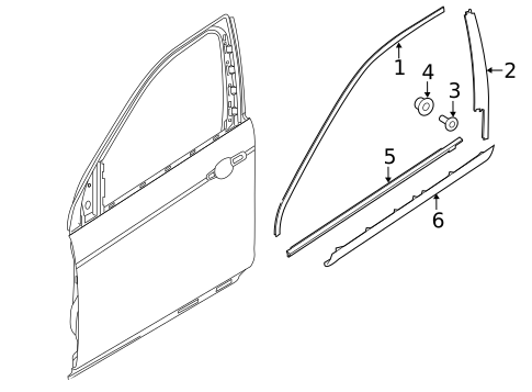 Exterior Trim - Front Door for 2022 Land Rover Discovery Sport #0