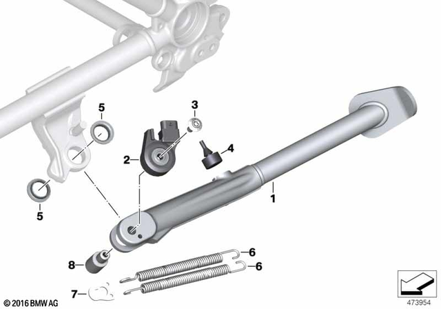 46538558715 - Frame and Mounting Parts: Side Stand -  for BMW-Motorrad Image