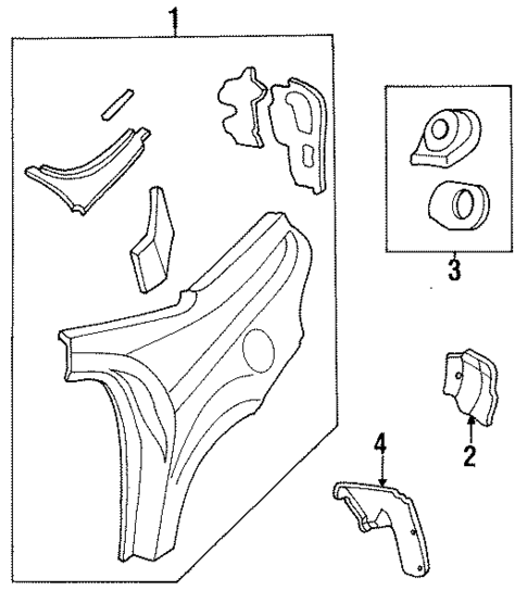 Quarter Panel & Components for 1996 Dodge Stratus #0
