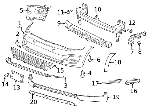 Bumper & Components - Front for 2019 Volkswagen Golf Alltrack #0