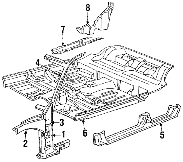 5255205 - Body: Hinge Pillar for Mopar Image