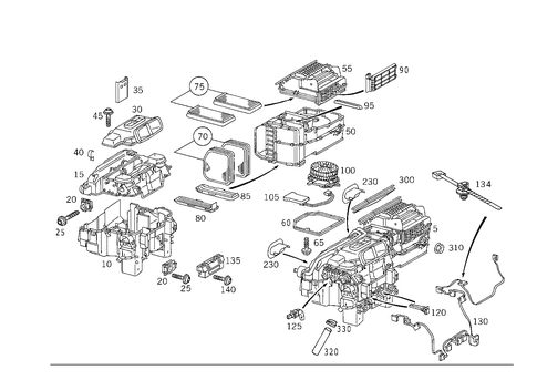Heater Case with Blower for 1999 Mercedes-Benz CL500 #0