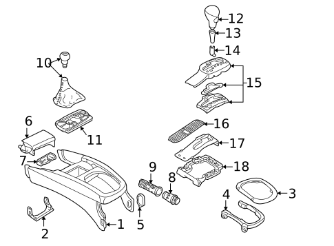 Front Console for 2004 Volkswagen Passat #1