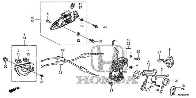 Rear Door Locks - Outer Handle for 2013 Honda Fit #0