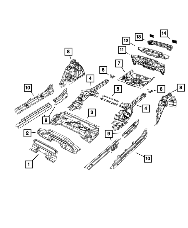 68246111AA - Body Sheet Metal Except Doors: Frame Rail Bracket, Right for Mopar Image