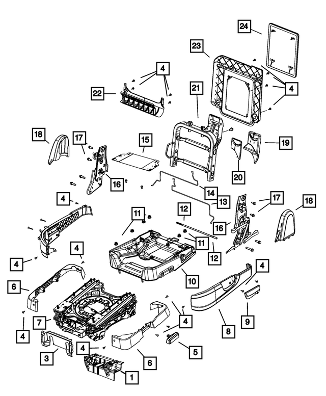 5077192AA - Interior Trim: Seat Bracket, Right for Mopar Image image