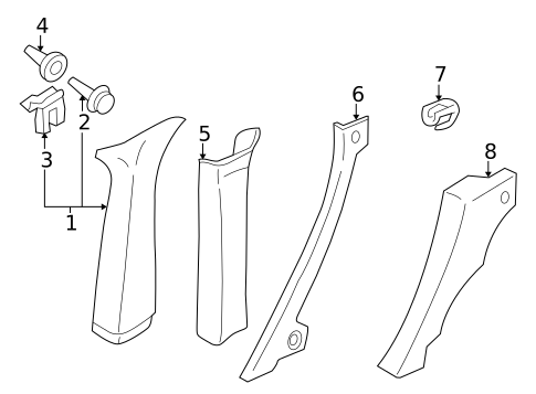 Interior Trim - Quarter Panels for 2001 Volkswagen Passat #2