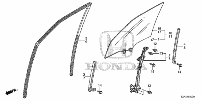 Front Door Glass - Door Regulator for 2012 Honda Pilot #0