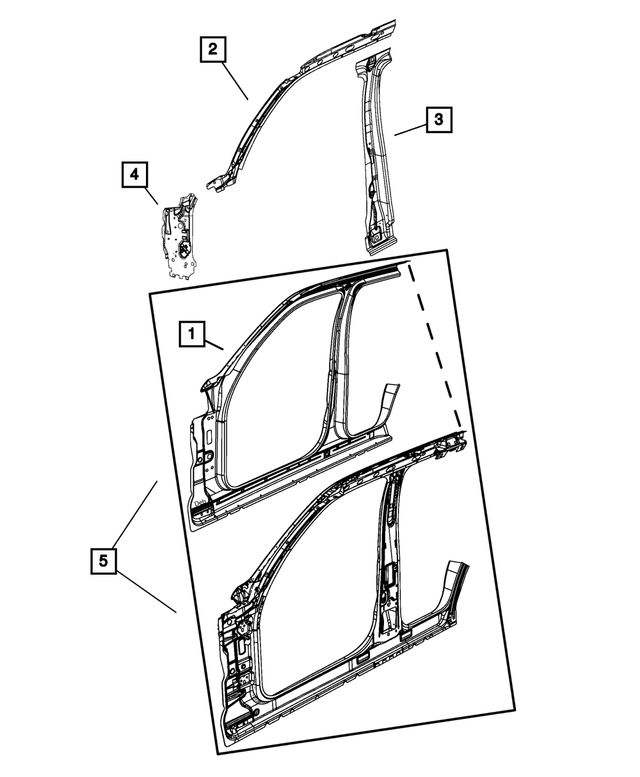 55360735AB - : Front Pillar Reinforcement, Left for Mopar Image