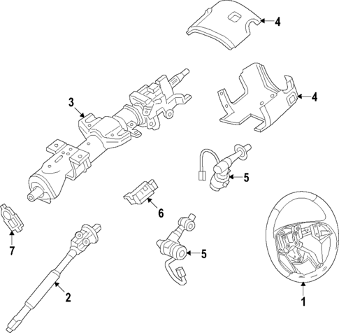 Steering Column for 2017 Chevrolet Suburban 3500 HD #0