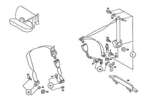 Rear Seat Safety Belt for 1990 Mercedes-Benz 560SEL #2