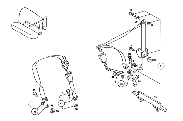 1249840233 - Rear Seat Bench: Bolt for Mercedes-Benz: 560SEL Image image