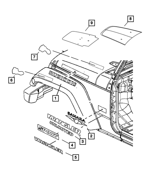 Decals and Tape strips for 2012 Jeep Wrangler #0