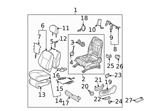 Passenger Seat Components for 2010 Toyota Highlander #7