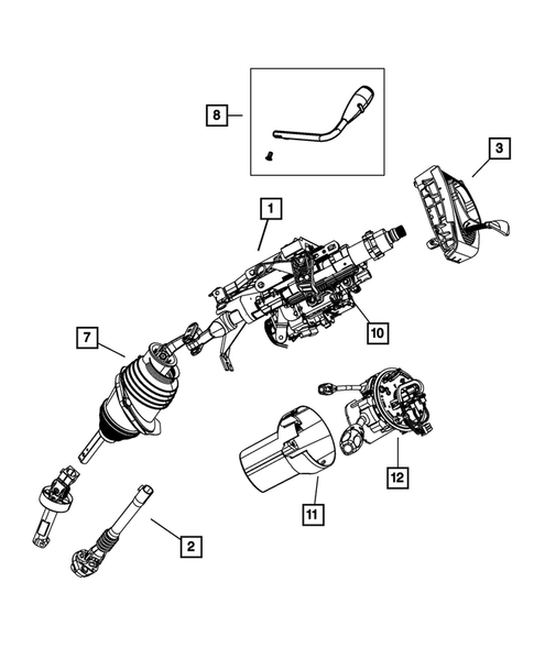 Steering Column and Intermediate Shaft for 2008 Dodge Charger #0