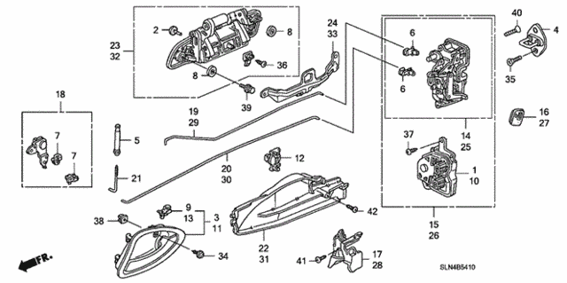 Rear Door Locks - Outer Handle for 2007 Honda Fit #0