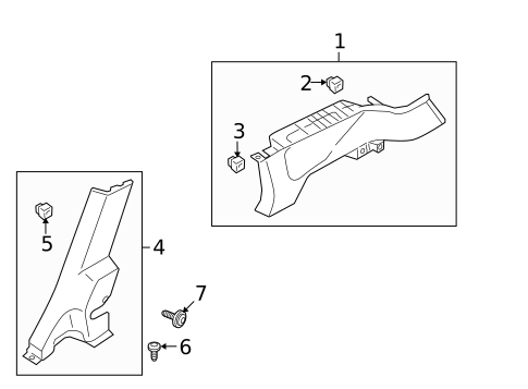 Interior Trim - Quarter Panels for 2012 Hyundai Elantra #0