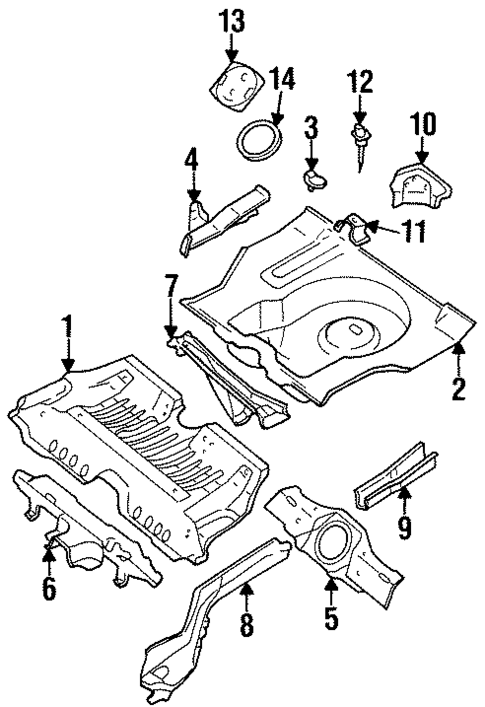 Rear Floor & Rails for 1997 Nissan 200SX #0