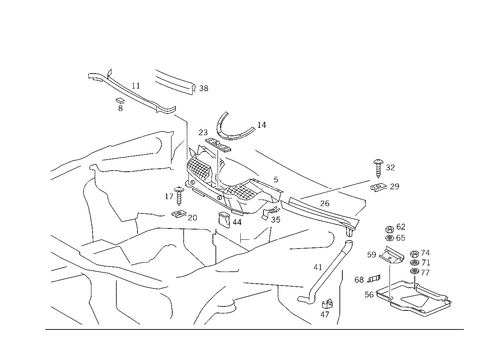 Front Panel Attachment Parts, Battery Frame for 1993 Mercedes-Benz 300E #3