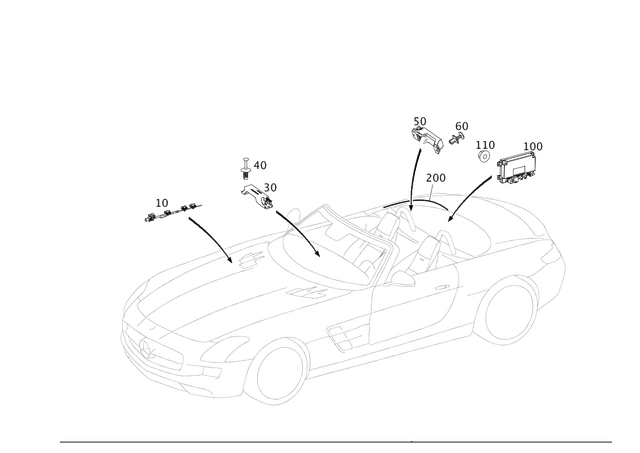 2079057902 - Electrical System: Antenna for Mercedes-Benz: E550, SLS AMG Image image