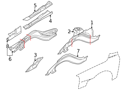 Structural Components & Rails for 2004 Volvo S80 #0