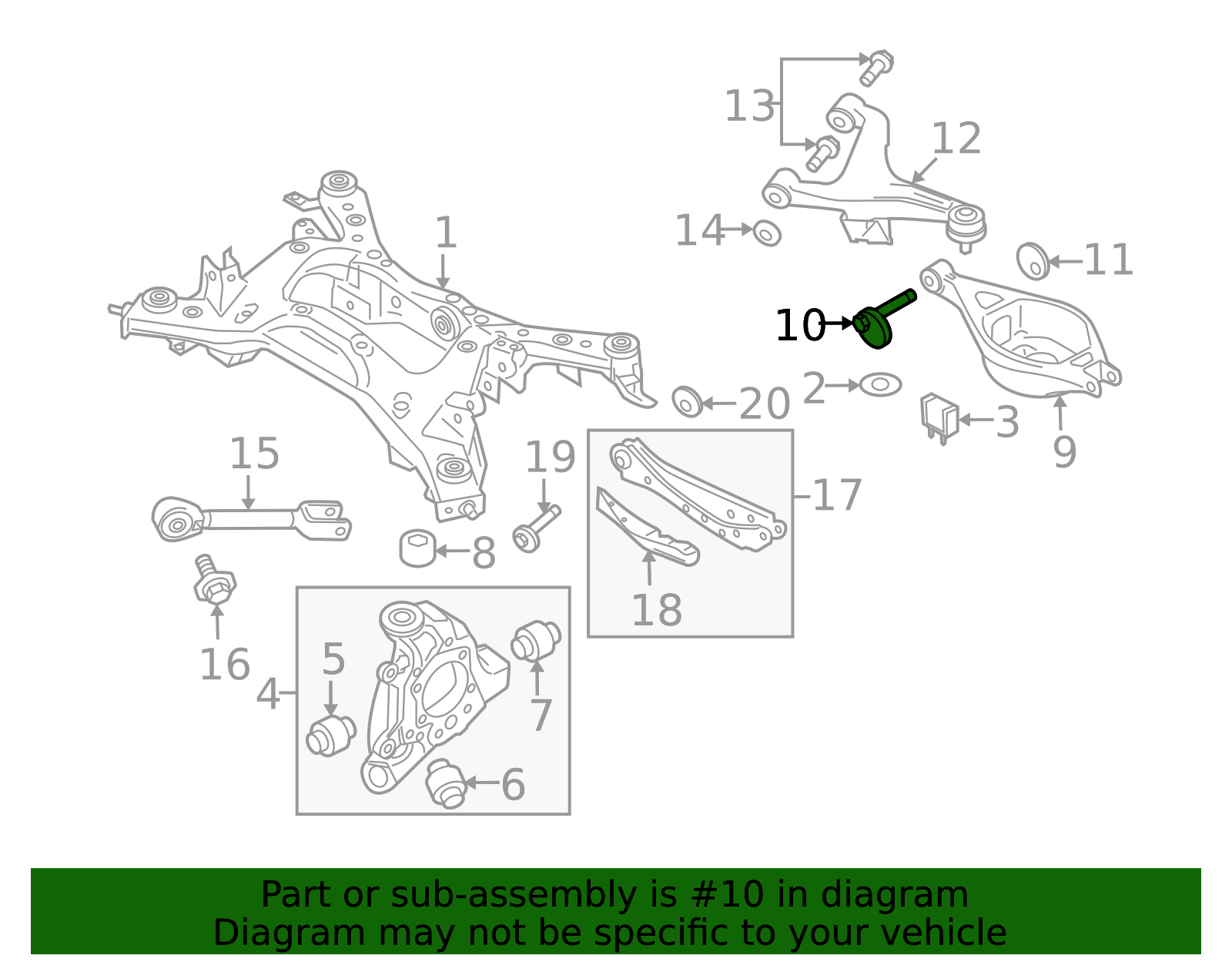 55226-AQ50A - Lower Control Arm Adjust Bolt 2008-2017 INFINITI ...
