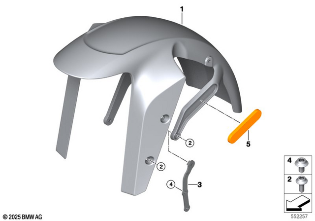 46638558349 - Frame and Mounting Parts: Body Screw with Shoulder - M5X14 for BMW-Motorrad Image