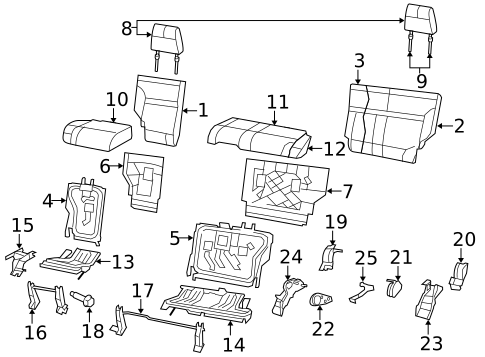 Rear Seat Components for 2012 Jeep Liberty #1