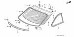 90675SR4003 - Body/Air Conditioning: GROMMET, RR. WINDSHIELD MOLDING for Honda Image