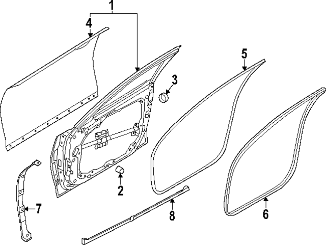 82110T1000 - Body: Door Seal for Hyundai Image